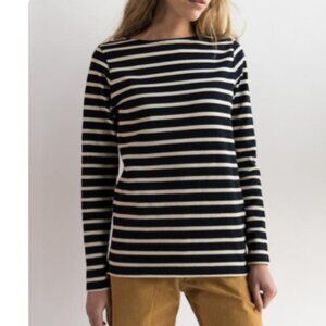 NORSE PROJECTS Inge Classic Stripe Sweatshirt Dark Navy/Ecru Size Medium